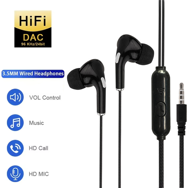 Wired Earphone Mic - 3.5mm In Ear Wired Headphone Sport