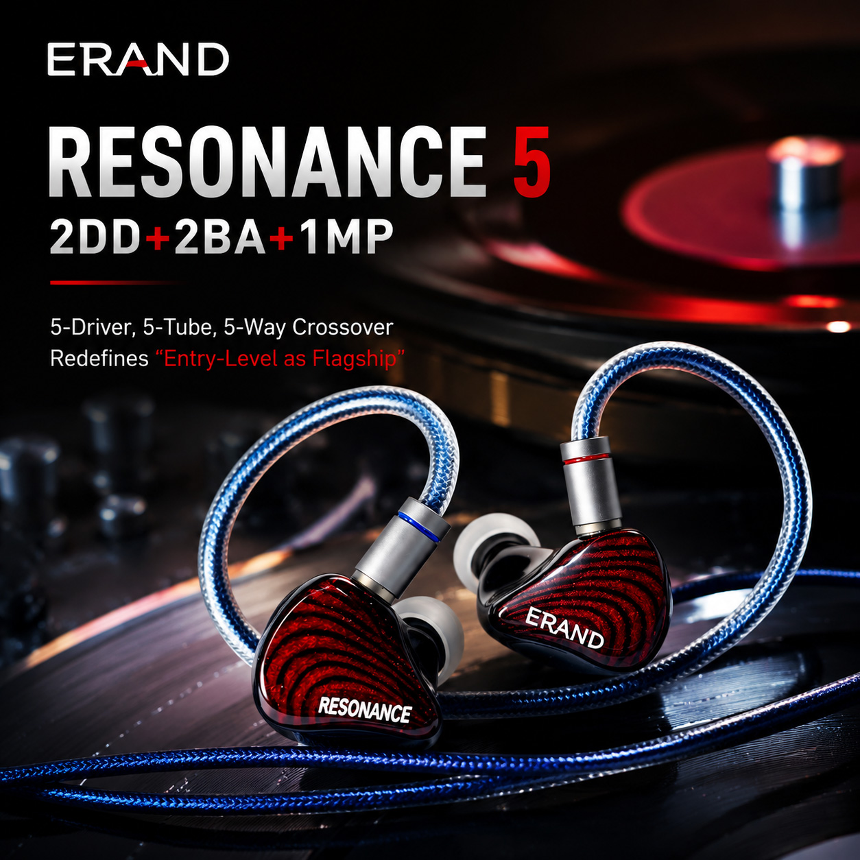ERAND RESONANCE 5 RED 2DD+2BA+ - đánh giá và giá Audiophile Headphone Wired