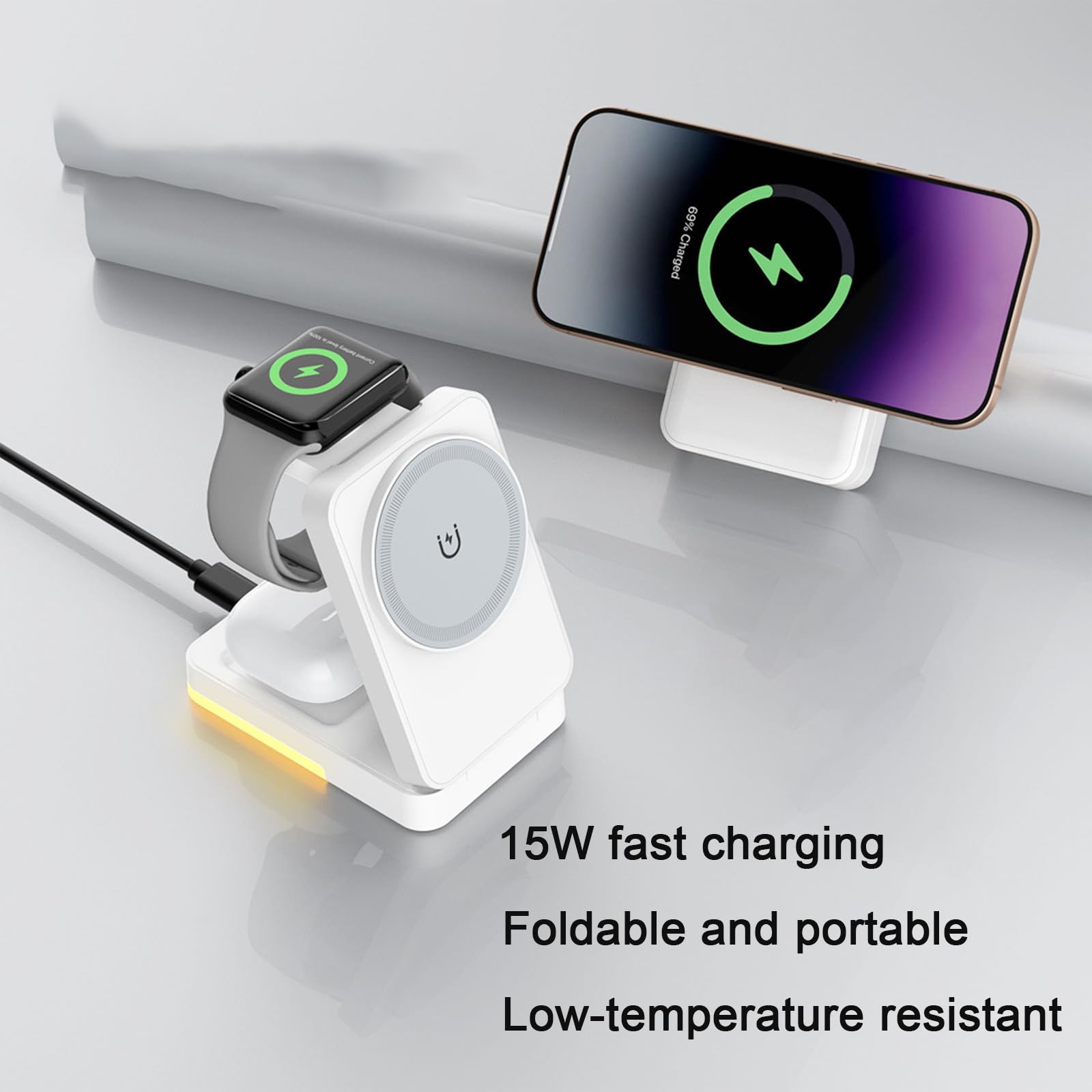3-in-1 Foldable Wireless Charg - đánh giá và giá Usb C Earphone