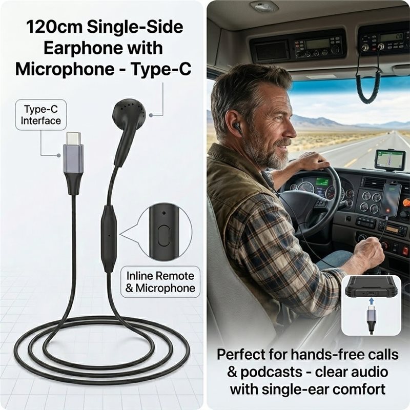 DT75BG Type C Single Earbud wi - đánh giá và giá Wired Earphone Mic